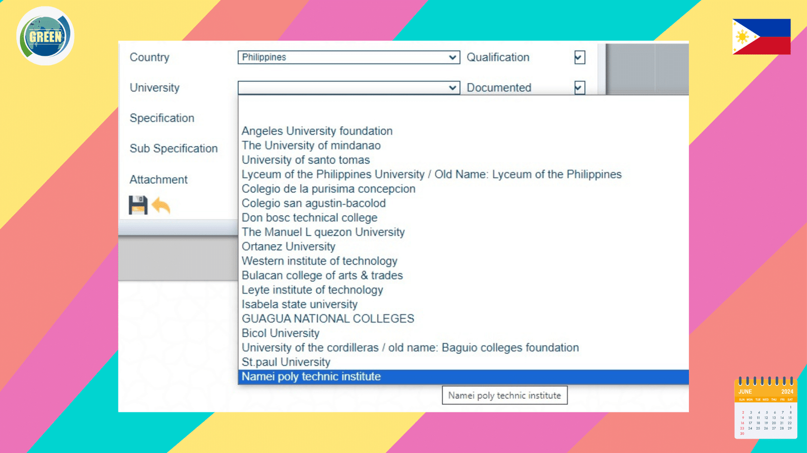 UPDA MMUP Approved Universities
